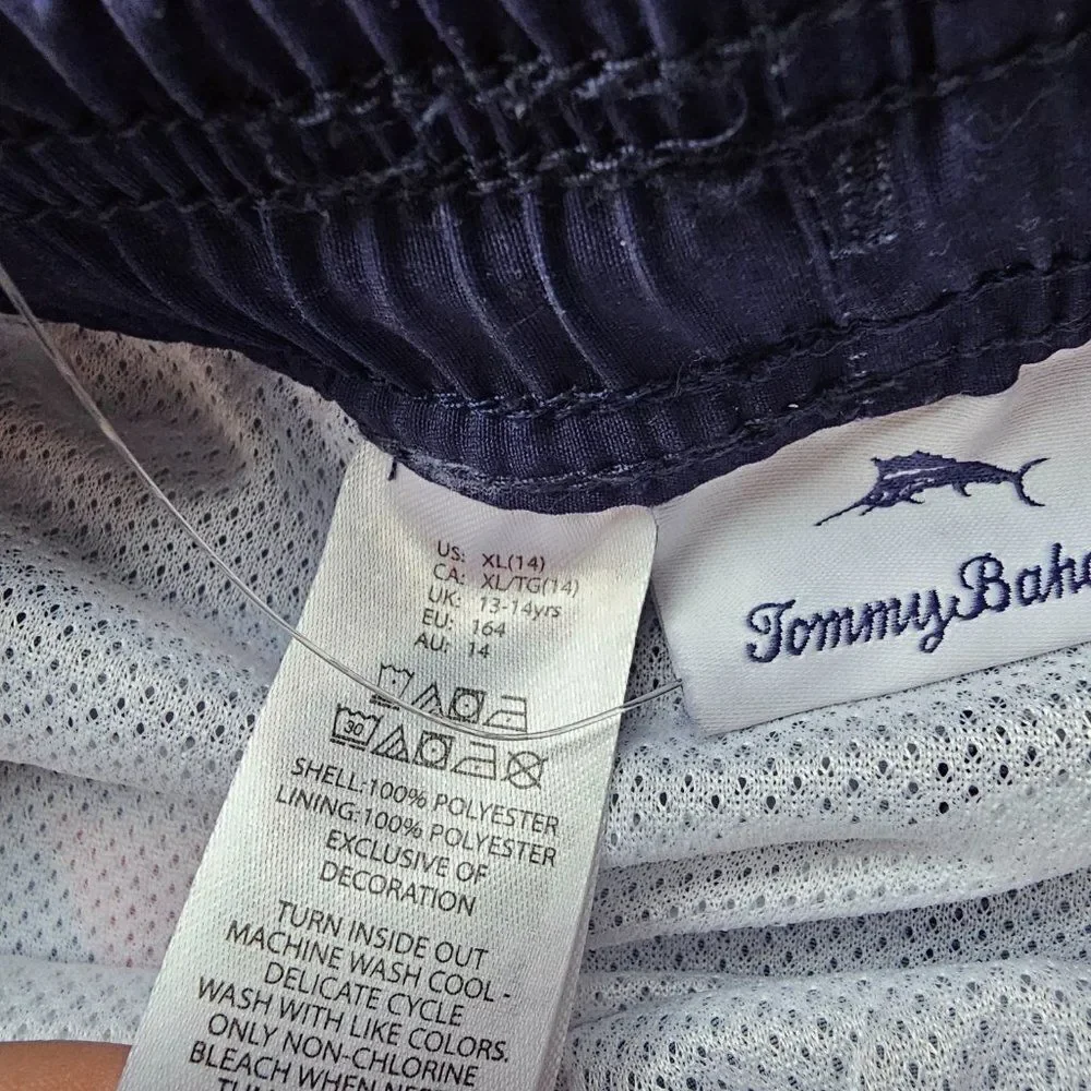Tommy Bahama Kids Boy's Blue Stars Print With Liner Swim Trunks Size XL